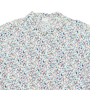 Pánská barevná košile značky Queen Eleanor s krátkým rukávem Crazy White Shirt