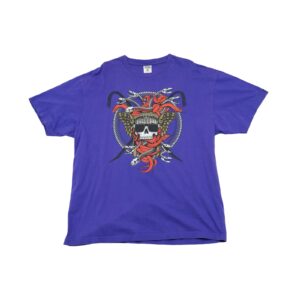 Pánské fialové tričko značky Crooks & Castles s krátkým rukávem a potiskem na přední straně Purple T-Shirt