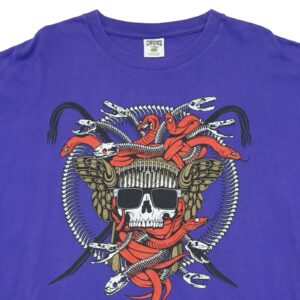 Pánské fialové tričko značky Crooks & Castles s krátkým rukávem a potiskem na přední straně Purple T-Shirt