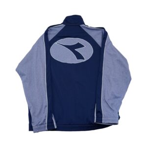 Pánská tmavě modrá tracksuit mikina značky Diadora s nášivkou z obou stran Blue Vintage Tracksuirt Sweatshirt