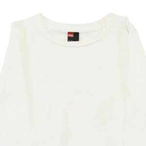 Dámský bílý crewneck značky Diesel s potiskem na přední straně White Women Crewneck Sweatshirt