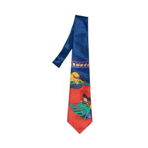 Barevná vintage kravata značky Disney s motivem postavy Donald Duck Bull Toreador Blue Red Tie