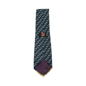 Tmavě modrá vintage kravata značky Disney s motivem Mickey Mouse a Donald Duck Blue Tie