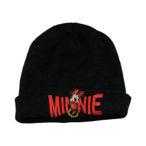 Černá zimní čepice značky Disney s nášivkou Minnie Mouse na přední straně Black Beanie