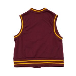 Pánská tmavě červená vesta značky H&M s nášivkou Dolphins Univerity na přední straně Red Vest Sweatshirt