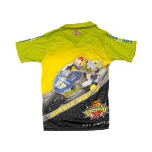 Pánský zelený vintage dres s krátkým rukávem a motivem švýcarského motocyklového závodníka Dominique Aegerter ''Domi 77'' Bike Green Vintage Polo Shirt Jersey