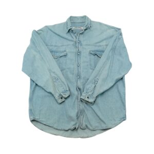 Pánská modrá džínová vintage košile značky Edwin s dlouhým rukávem z edice Euro Series Denim Blue Shirt