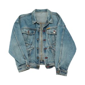 Pánská modrá džínová vintage bunda značky Edwin z roku 1986 (Made in Japan) Denim Blue Jacket
