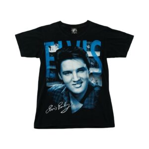 Pánské černé vintage tričko značky Tab Sons s krátkým rukávem a potiskem Elvis Presley z obou stran Black Vintage T-Shirt