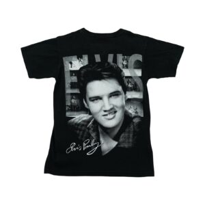 Pánské černé vintage tričko značky Tab Sons s krátkým rukávem a potiskem Elvis Presley z obou stran Black Vintage T-Shirt