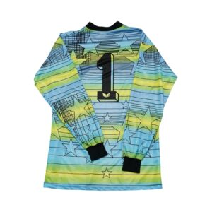 Fotbalový modro zelený vintage dres značky Erima s dlouhým rukávem Star Blue Green Vintage Football Soccer Jersey