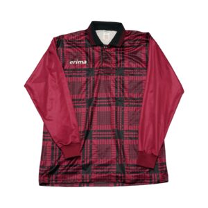 Fotbalový vínově červený vintage dres značky Erima s dlouhým rukávem Vintage Football Soccer Red Jersey