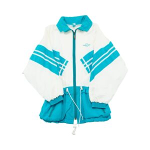 Pánská bílo modrá vintage bunda značky Eurosport White Windbreaker Jacket