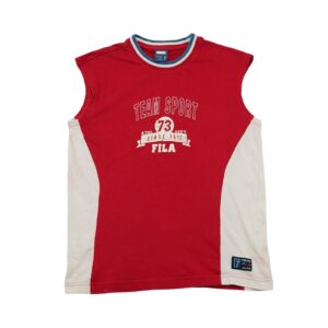Pánské červené vintage tílko značky FILA s potiskem z obou stran Red Tank Top