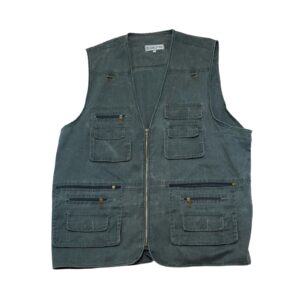 Pánská šedá rybářská vesta značky Easierncottage Fisher Grey Vintage Vest
