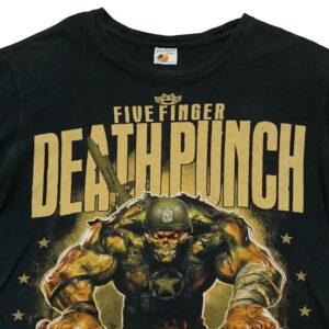 Pánské černé vintage tričko s krátkým rukávem a potiskem Five Fingers Death Punch na přední straně Black Vintage T-Shirt