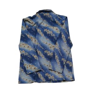 Pánská modrá vintage košile s dlouhým rukávem a květinovým motivem Flowers Dark Blue Vintage Shirt