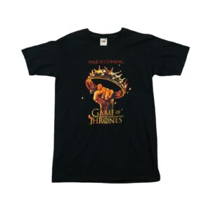Pánské černé vintage tričko značky Fruit of the Loom s krátkým rukávem a potiskem Game Of Thrones ''War Is Coming'' na přední straně Black T-Shirt