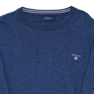 Pánský modrý svetr značky Gant s nášivkou loga na přední straně Blue Sweater