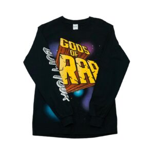 Pánské černé vintage tričko značky Gildan s dlouhým rukávem a potiskem Gods Of Rap Tour z obou stran Black T-Shirt