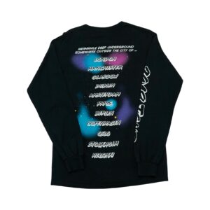 Pánské černé vintage tričko značky Gildan s dlouhým rukávem a potiskem Gods Of Rap Tour z obou stran Black T-Shirt