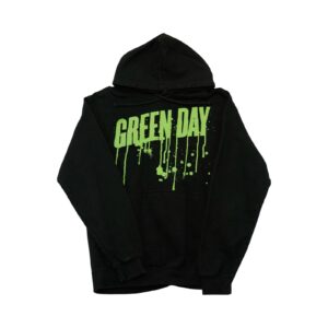 Pánská černá mikina s kapucí a potiskem Green Day z obou stran Black Hoodie