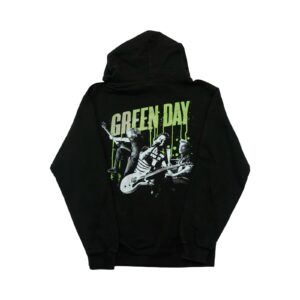 Pánská černá mikina s kapucí a potiskem Green Day z obou stran Black Hoodie