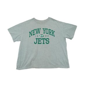 Pánské šedé tričko značky H&M s krátkým rukávem a potiskem New York Jets na přední straně Grey T-Shirt