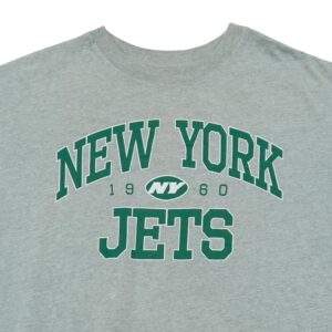 Pánské šedé tričko značky H&M s krátkým rukávem a potiskem New York Jets na přední straně Grey T-Shirt