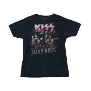 Pánské černé tričko značky Hard Rock Cafe s krátkým rukávem a potiskem Kiss z obou stran Black T-Shirt