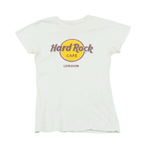 Dámské bílé tričko značky Hard Rock Cafe s krátkým rukávem a potiskem London na přední straně White T-Shirt