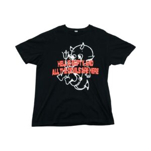 Pánské černé vintage tričko s krátkým rukávem a potiskem Hell Is Empty And All The Devils Are Here na přední straně Black T-Shirt