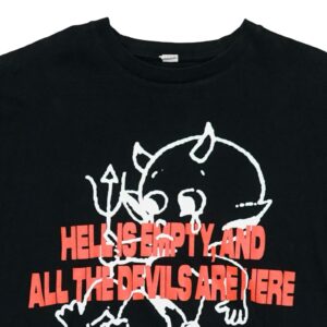 Pánské černé vintage tričko s krátkým rukávem a potiskem Hell Is Empty And All The Devils Are Here na přední straně Black T-Shirt
