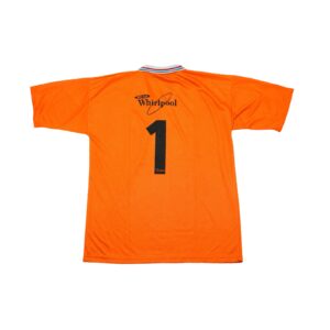 Fotbalový oranžový vintage dres s krátkým rukávem a motivem nizozemské fotbalové reprezentace Holland Netherlands Orange Vintage Football Soccer Jersey