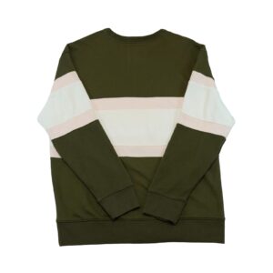 Pánský khaki crewneck značky Hollister s malou nášivkou na přední straně