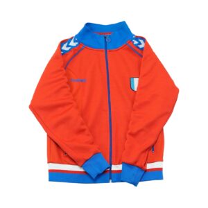 Dámská červená tracksuit mikina značky Hummel s motivem Grenoble France a nášivkou z obou stran a rukávu Red Tracksuit