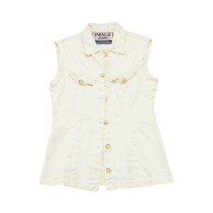 Dámská bílá džínová vesta značky Image Jeans White Denim Vest