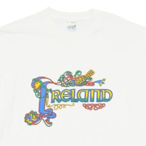 Pánské bílé vintage tričko značky Screen Stars s krátkým rukávem a potiskem Ireland na přední straně White T-Shirt