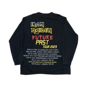 Pánské černé vintage tričko značky Fruit of the Loom s dlouhým rukávem a potiskem Iron Maiden The Future Past Tour z obou stran Black Longsleeve T-Shirt