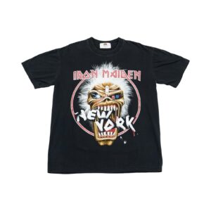 Pánské černé vintage tričko značky Fruit of the Loom s krátkým rukávem a potiskem Iron Maiden New York z obou stran Black T-Shirt