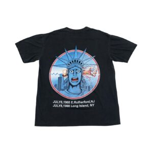 Pánské černé vintage tričko značky Fruit of the Loom s krátkým rukávem a potiskem Iron Maiden New York z obou stran Black T-Shirt