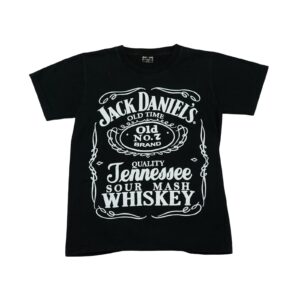 Pánské černé vintage tričko značky Rock Sport s krátkým rukávem a potiskem Jack Daniels z obou stran Black T-Shirt