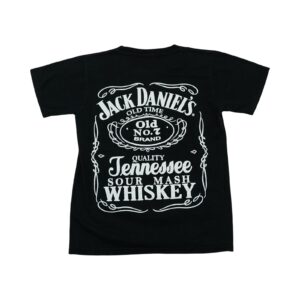 Pánské černé vintage tričko značky Rock Sport s krátkým rukávem a potiskem Jack Daniels z obou stran Black T-Shirt