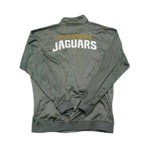 Pánská šedá tracksuit mikina s motivem amerického fotbalového NFL týmu Jacksonville Jaguars a nášivkou z obou stran Grey Tracksuit Sweatshirt