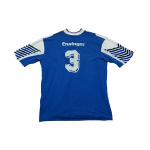 Pánské modré vintage tričko značky Jako s potiskem z obou stran Blue Vintage Football Soccer T-Shirt