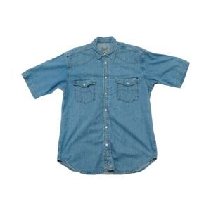 Pánská modrá džínová vintage košile značky Jeanagers s krátkým rukávem Denim Shirt