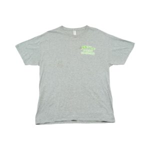 Pánské šedé vintage tričko značky Jerzees s krátkým rukávem a potiskem Jets Towing Hulk z obou stran Grey Vintage T-Shirt