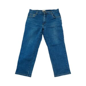 Pánské modré džíny značky John F. Gee s nášivkou na zadní straně.. John F. Gee Blue Jeans