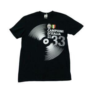 Pánské černé fotbalové tričko s krátkým rukávem a potiskem Juventus Italian Champions 2014/2015 na přední straně Black T-Shirt