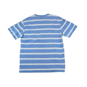 Pánské modré pruhované tričko značky Karl Kani s krátkým rukávem a potiskem z obou stran Blue Striped Jersey